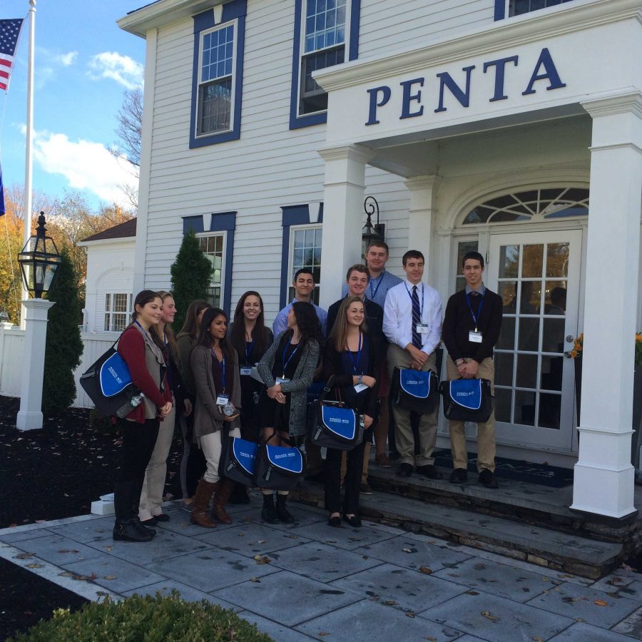 WHS students gather outside Penta Communications after their first meeting