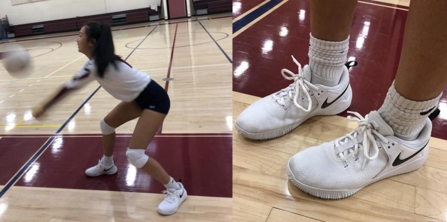 Varsity Volleyball Player Melissa Kuang in her Nike Zoom HyperAce 2 shoes.