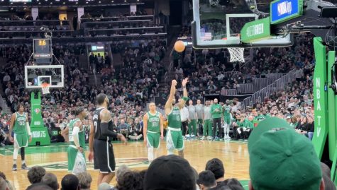 Jayson Tatum shooting a free throw during the Celtics win over the Brooklyn Nets on March 6th. 