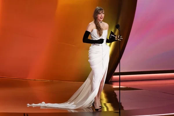 Swift during her acceptance speech for her 13th Grammy
