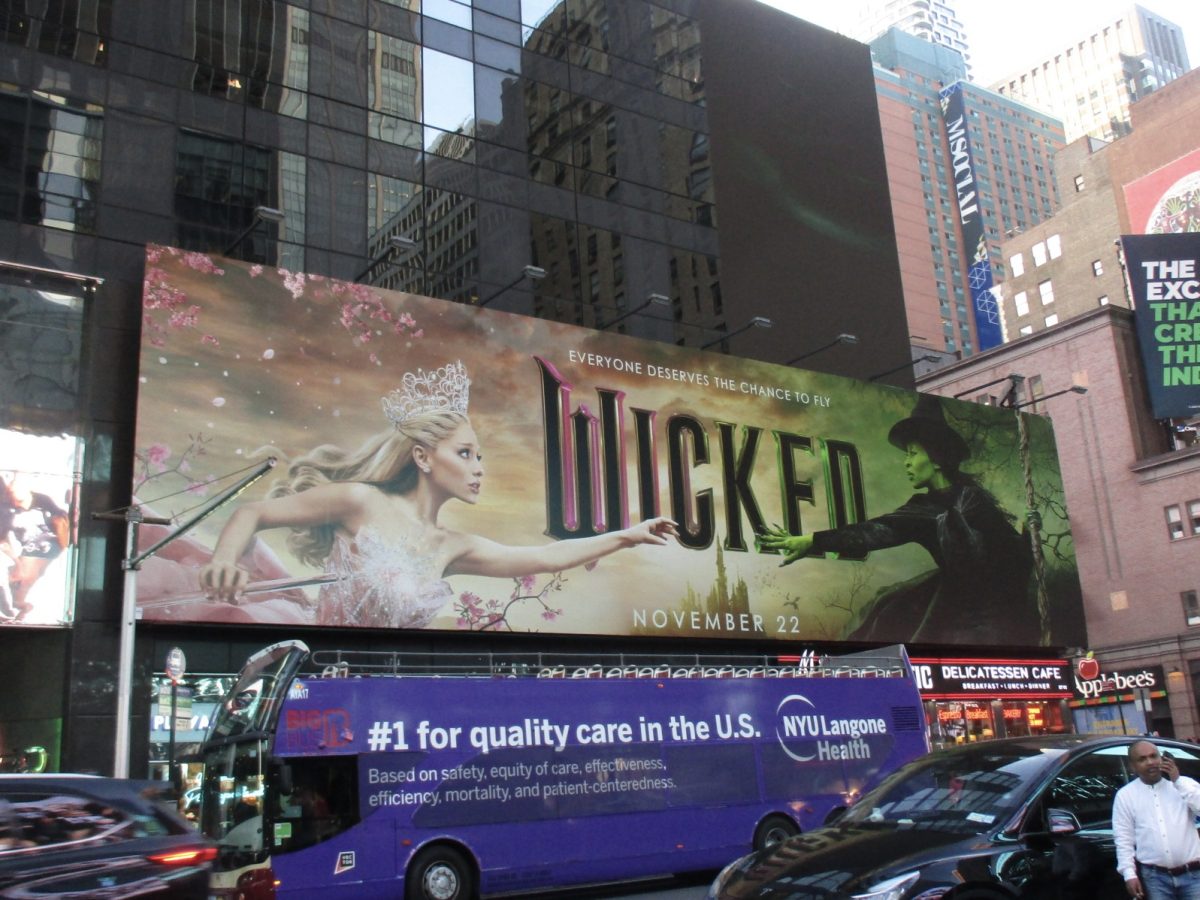 Wicked promotional billboard in New York City.