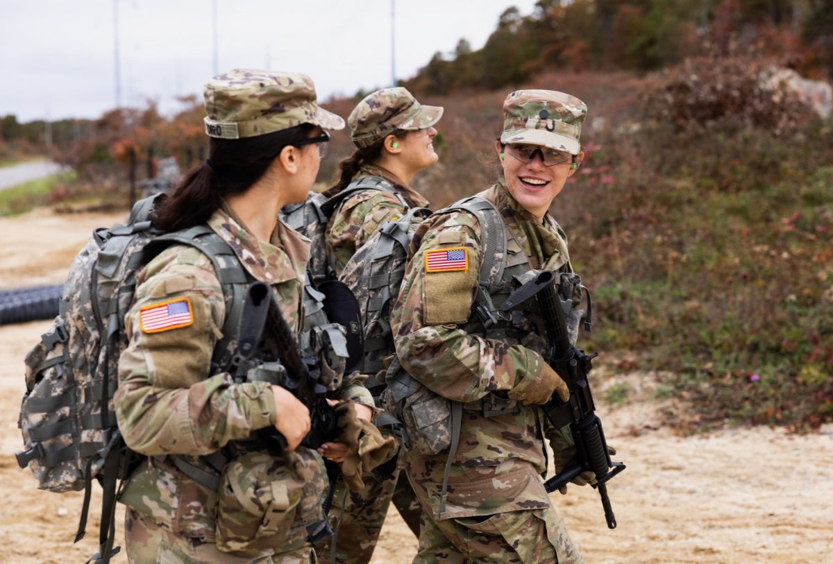 Image of Cadet Audrey Soukup (right) With Two Other Cadets