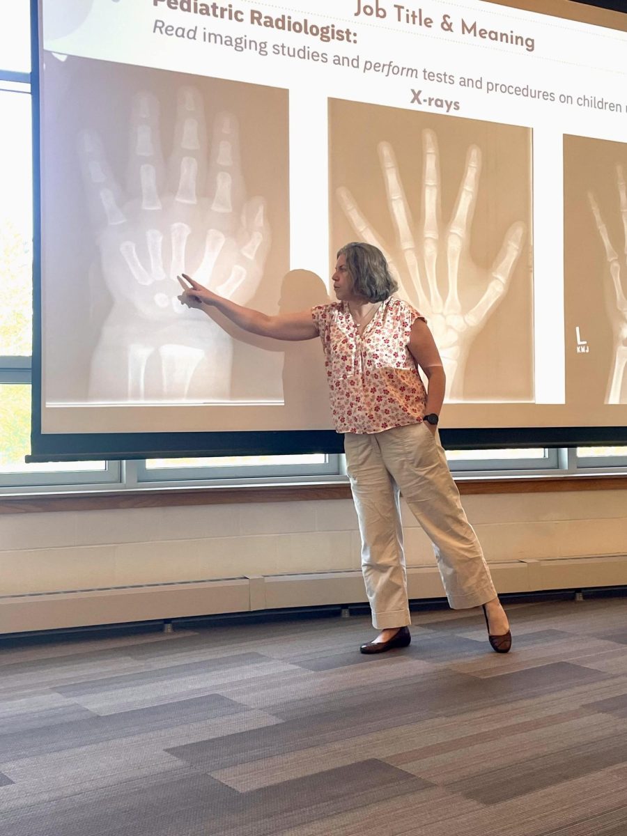 Dr. Julia Rissmiller, a pediatric radiologist, presenting at the FOCUS event on Saturday, May 11. 