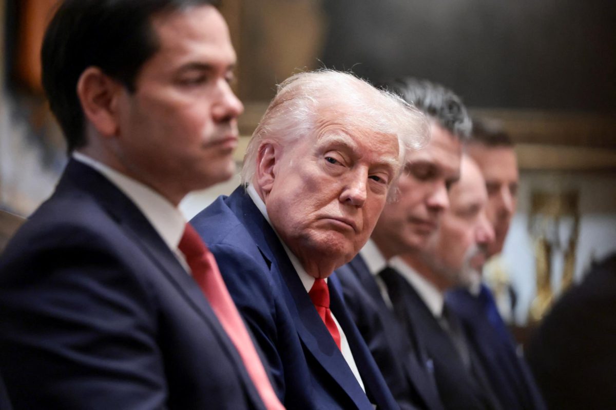 U.S. President Donald Trump, Secretary of State Marco Rubio and Defense Secretary Pete Hegseth attend a cabinet meeting at the White House, in Washington, D.C., U.S., October 9, 2025. REUTERS/Evelyn Hockstein